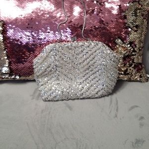 Vintage 1960 's Beaded Sequin Evening Purse